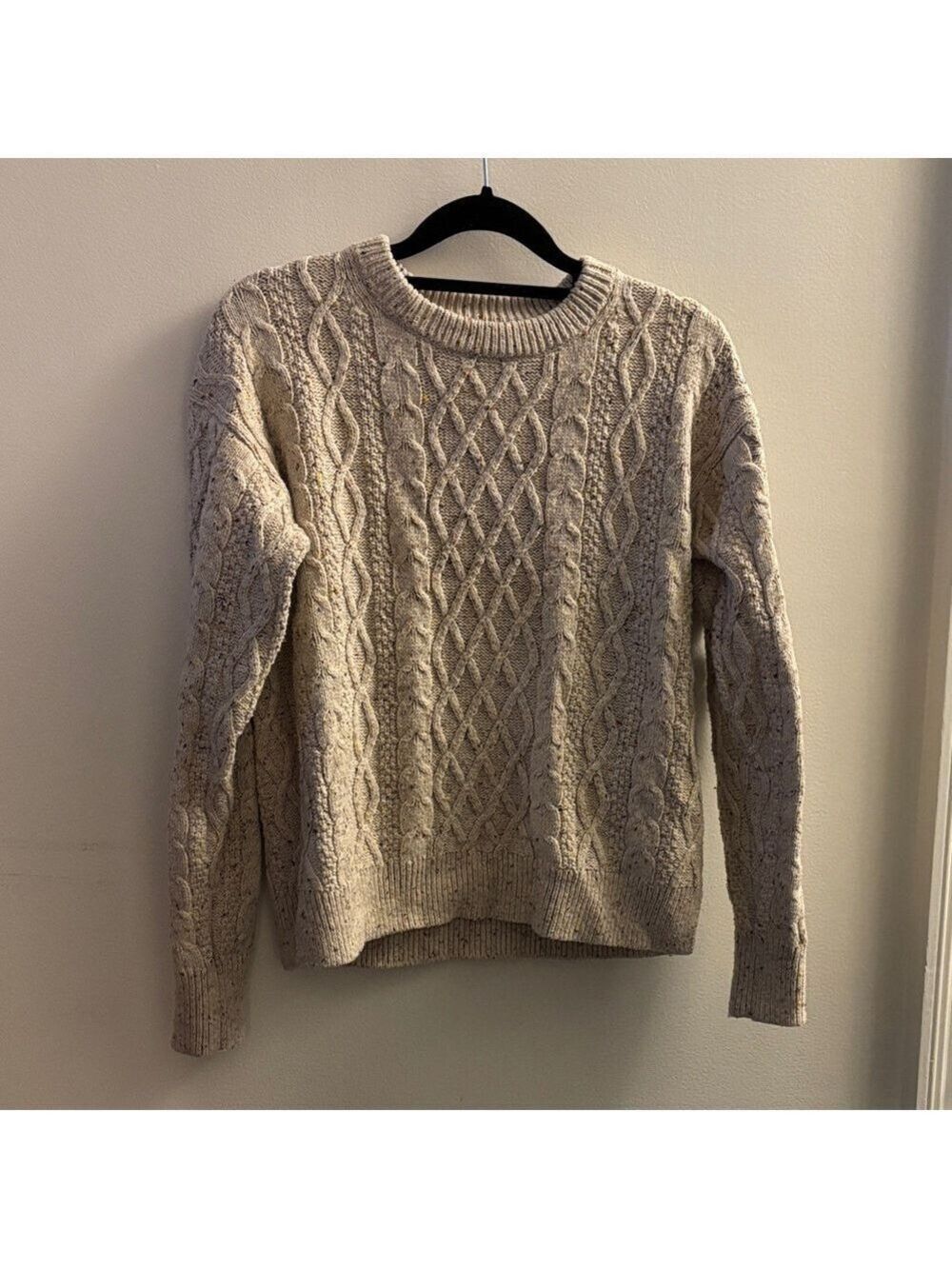 J. Crew Factory Textured Knit Sweater in Beige Speckled